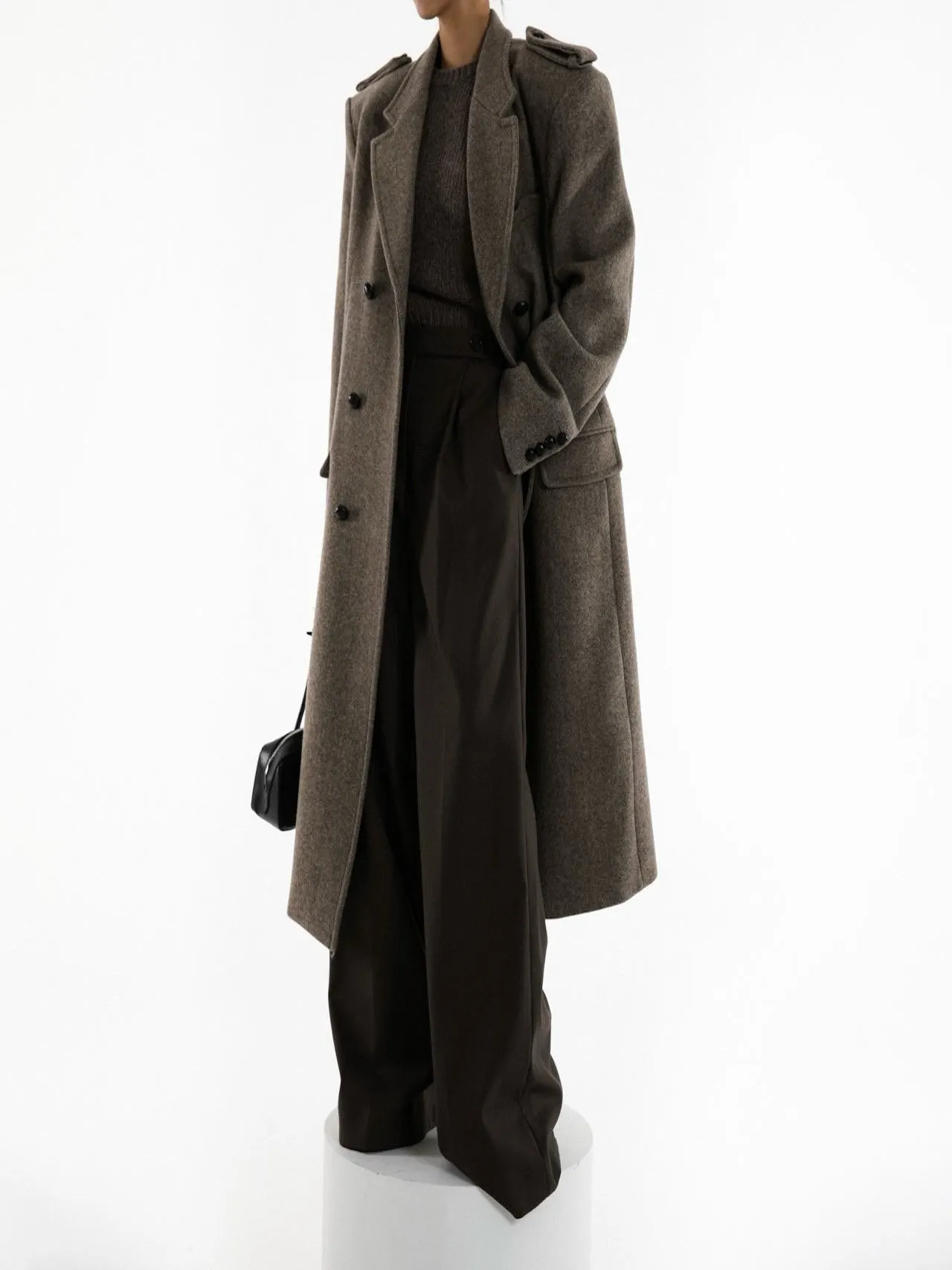TAILORED CROSSOVER PLEATED SUIT TROUSERS