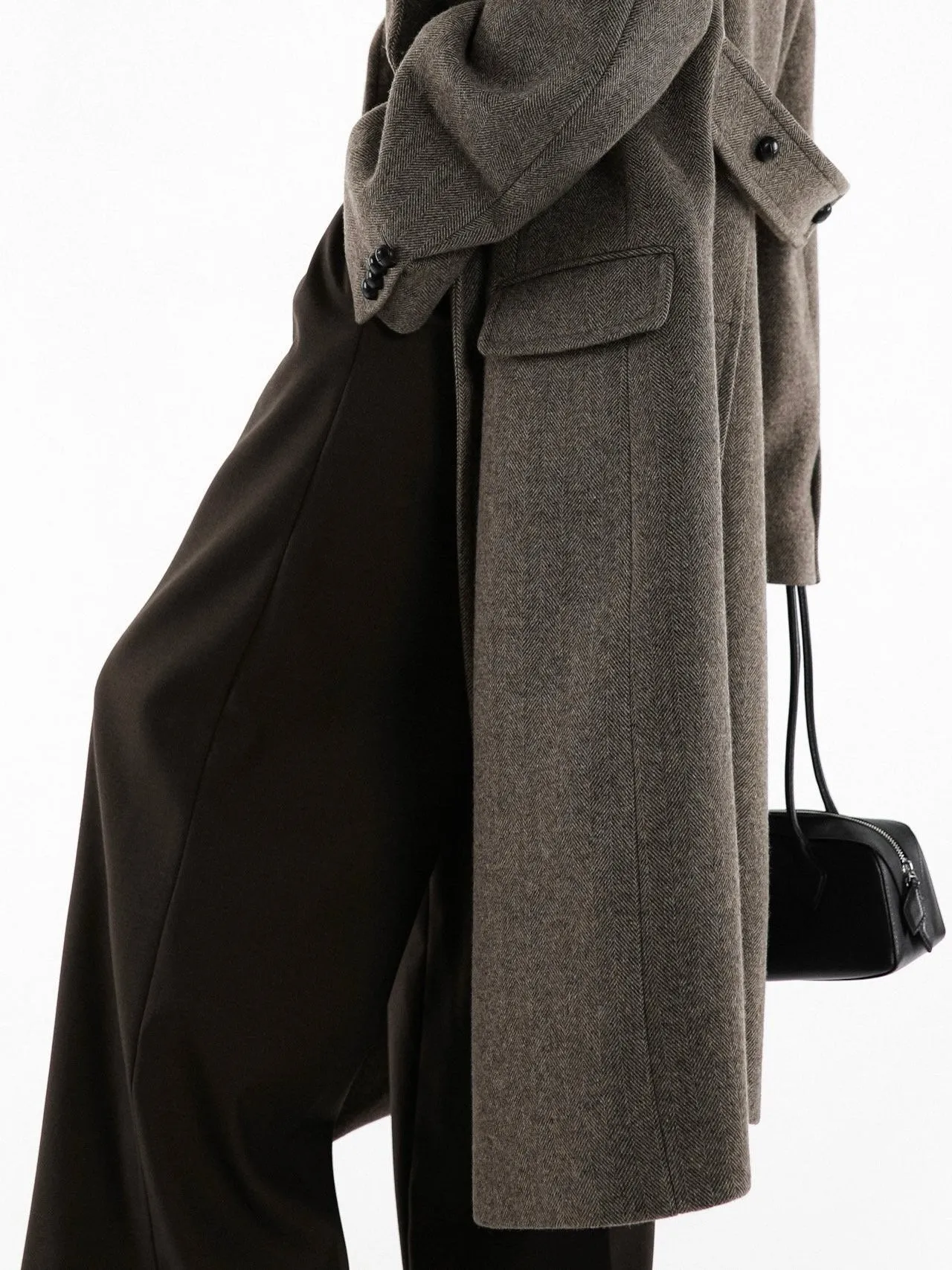 TAILORED CROSSOVER PLEATED SUIT TROUSERS