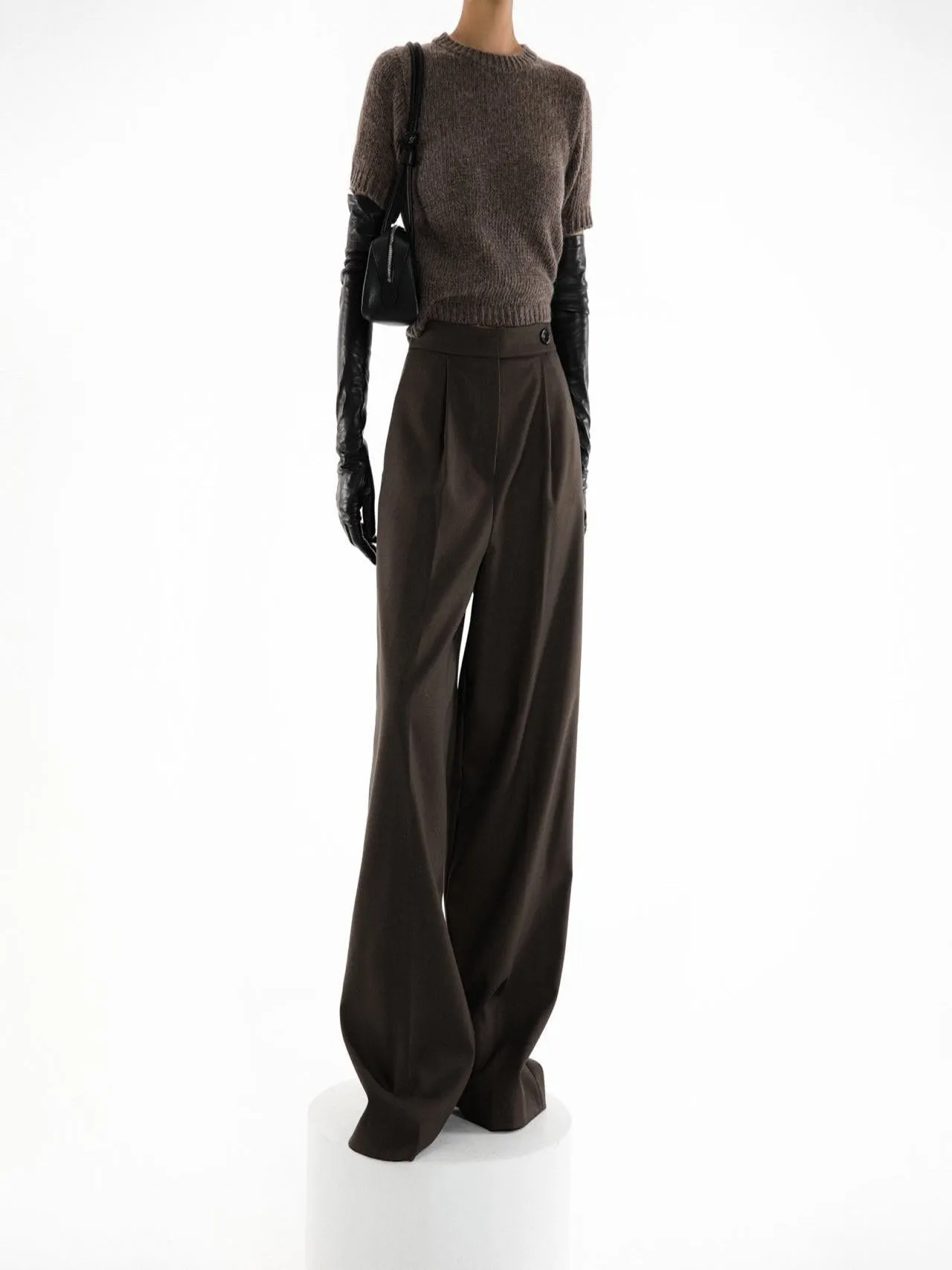 TAILORED CROSSOVER PLEATED SUIT TROUSERS