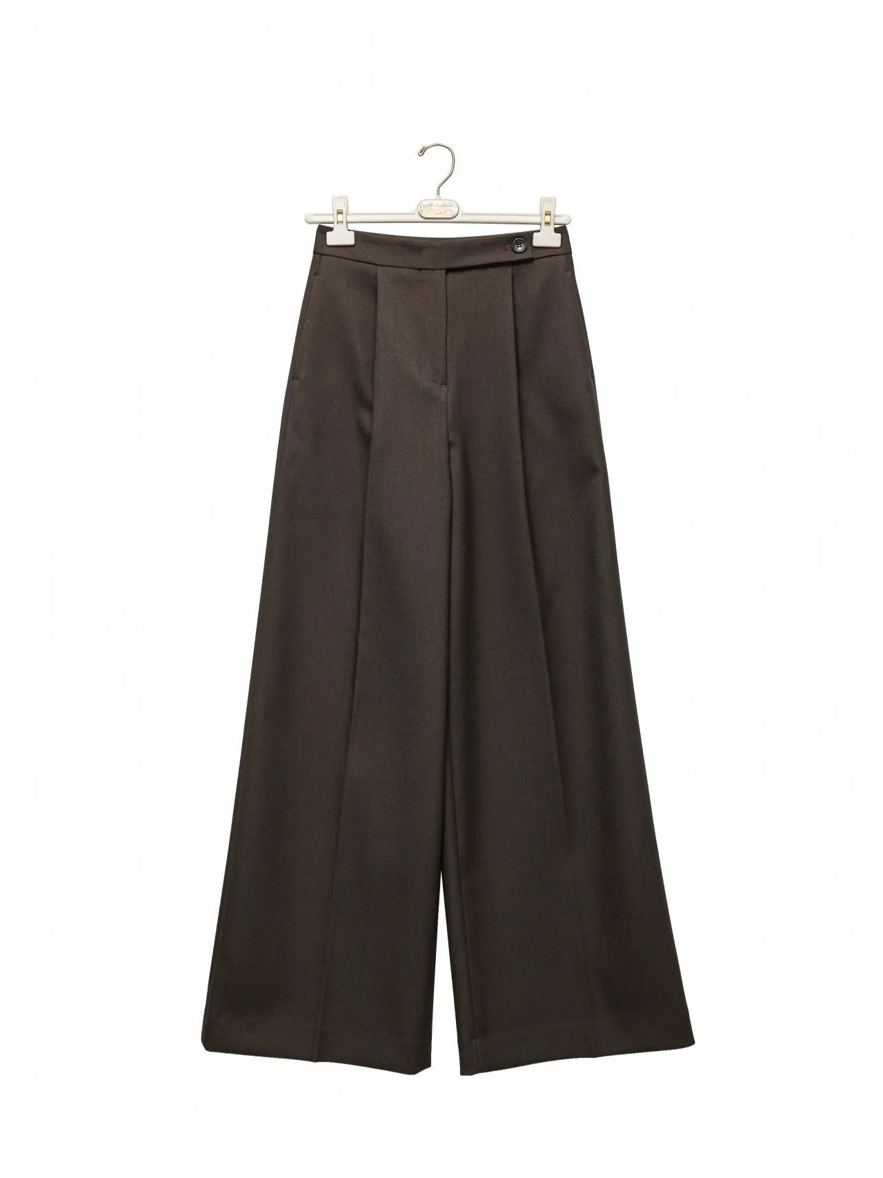 TAILORED CROSSOVER PLEATED SUIT TROUSERS