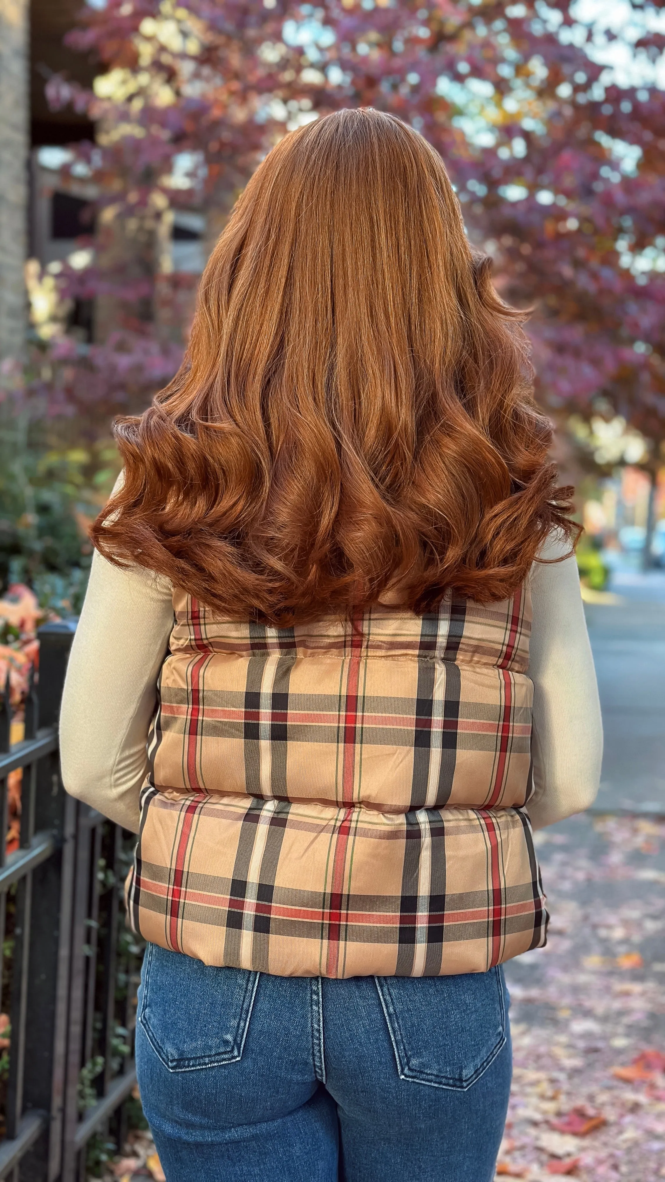 Thankful Taupe Plaid Vest