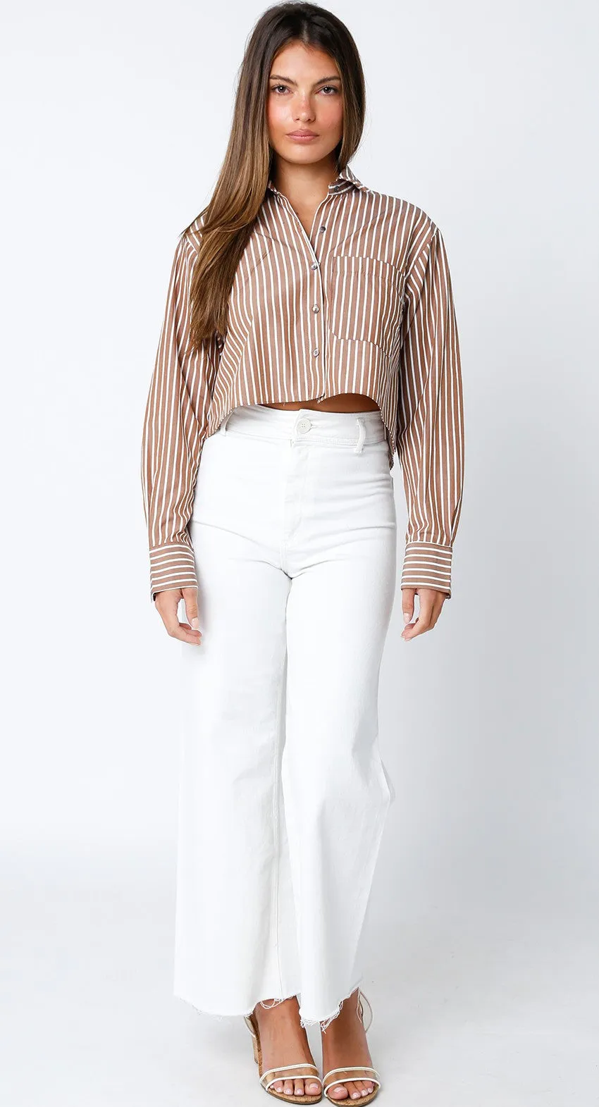 The Annika Cropped Button Up Shirt