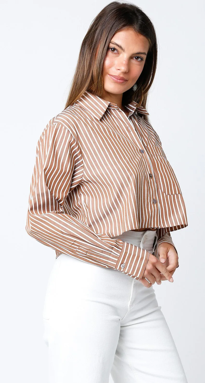 The Annika Cropped Button Up Shirt