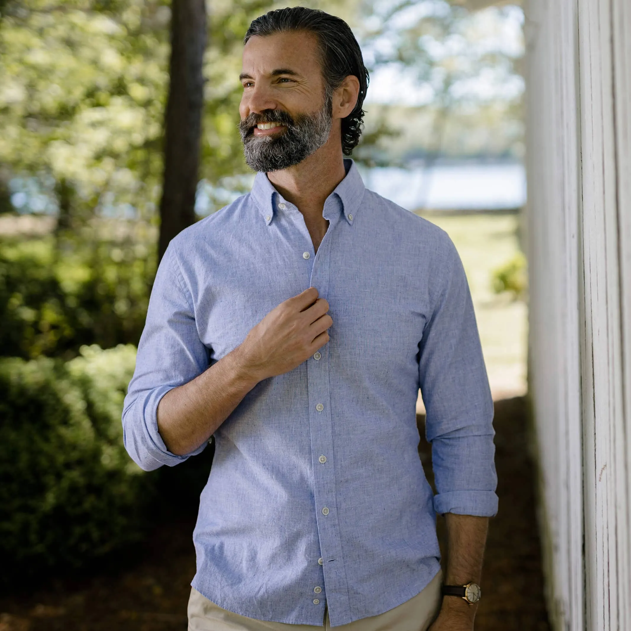 The Blue Barretto Cotton Linen Custom Shirt