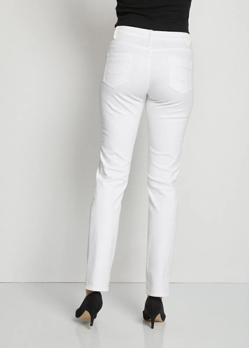 The embroidered 5-pocket pants