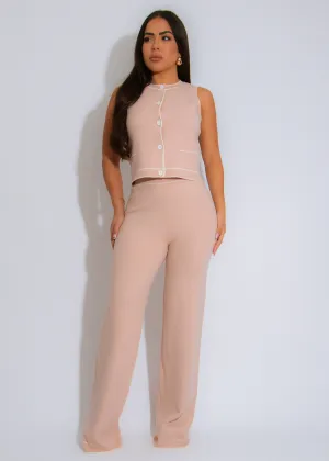 The Manhattan Knit Pant Set Nude