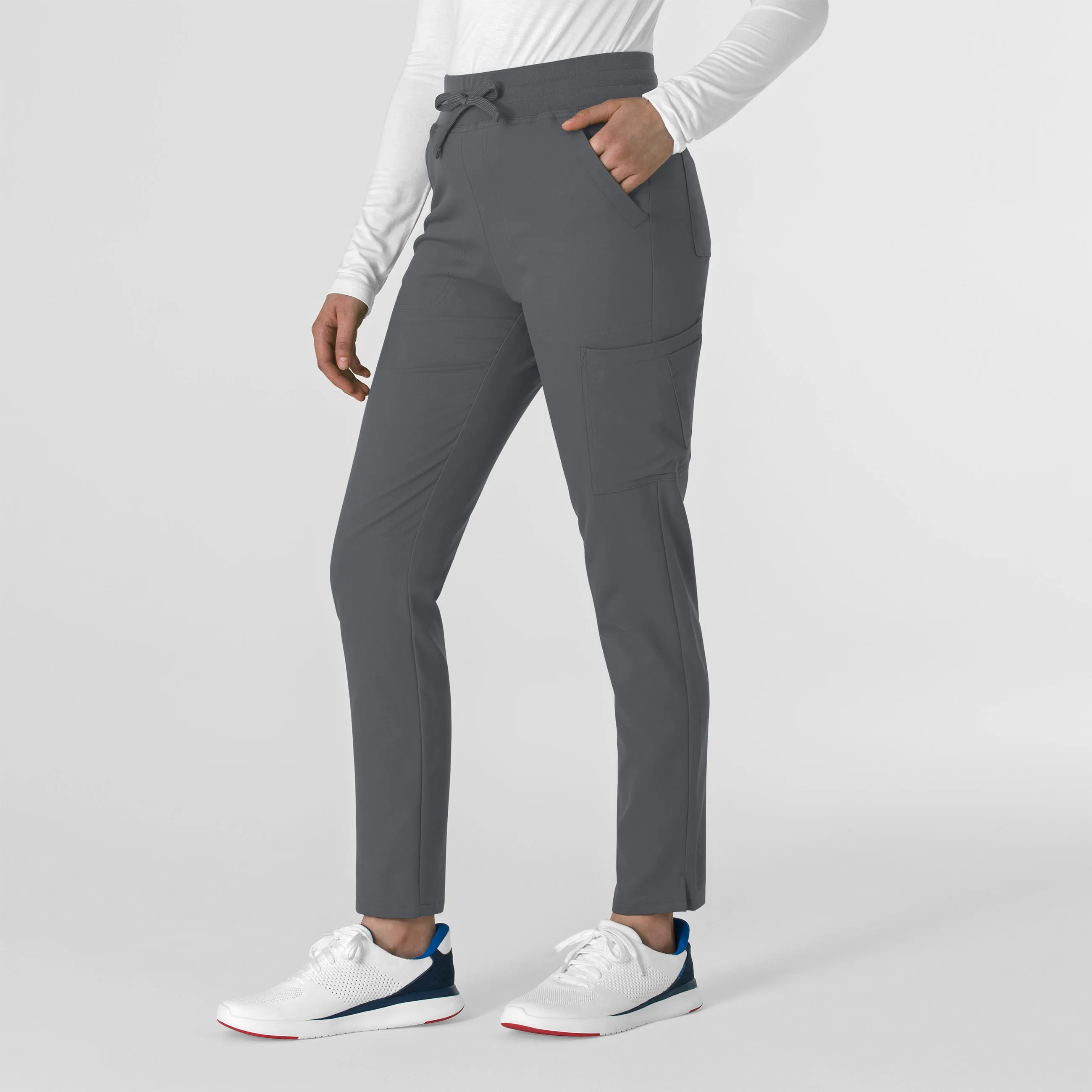 Thrive 5222 Cargo Straight Slim Leg Scrub Pants Pewter