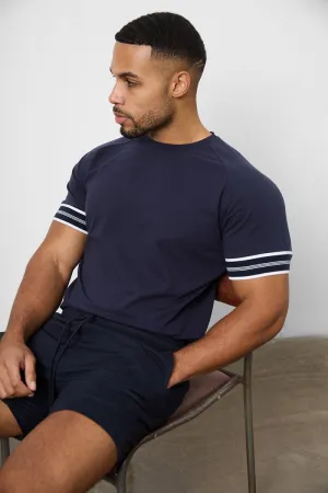 Tipped Fashion Fit T-Shirt in Navy