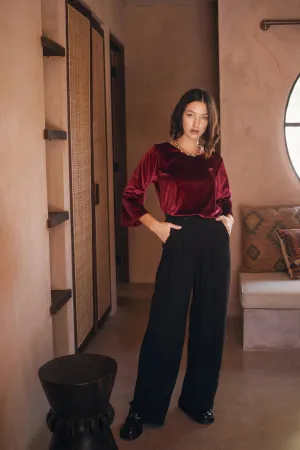 Total Eclipse Velvet Top - Cavalier Red