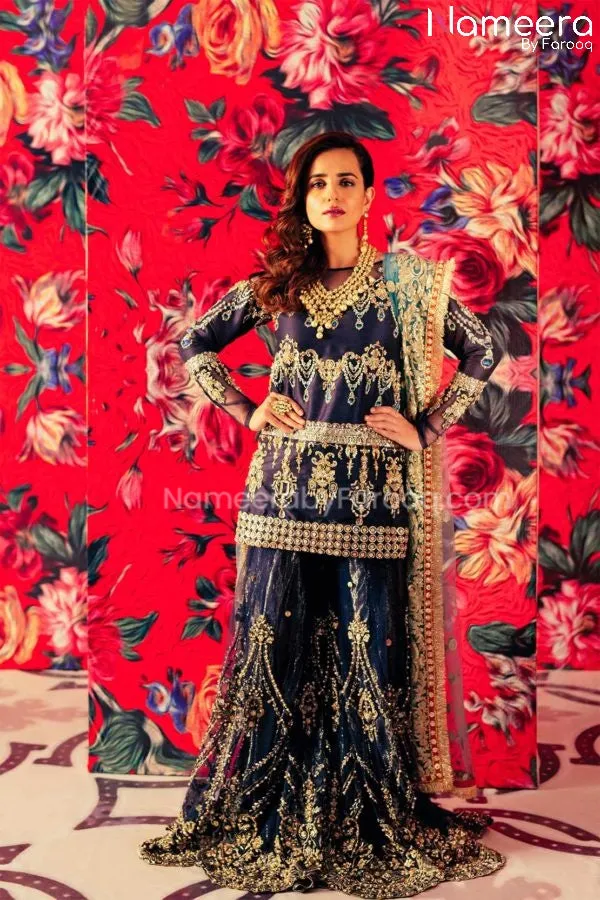 Trendy Pakistani Gharara Wedding Party Dress 2021 #PN40