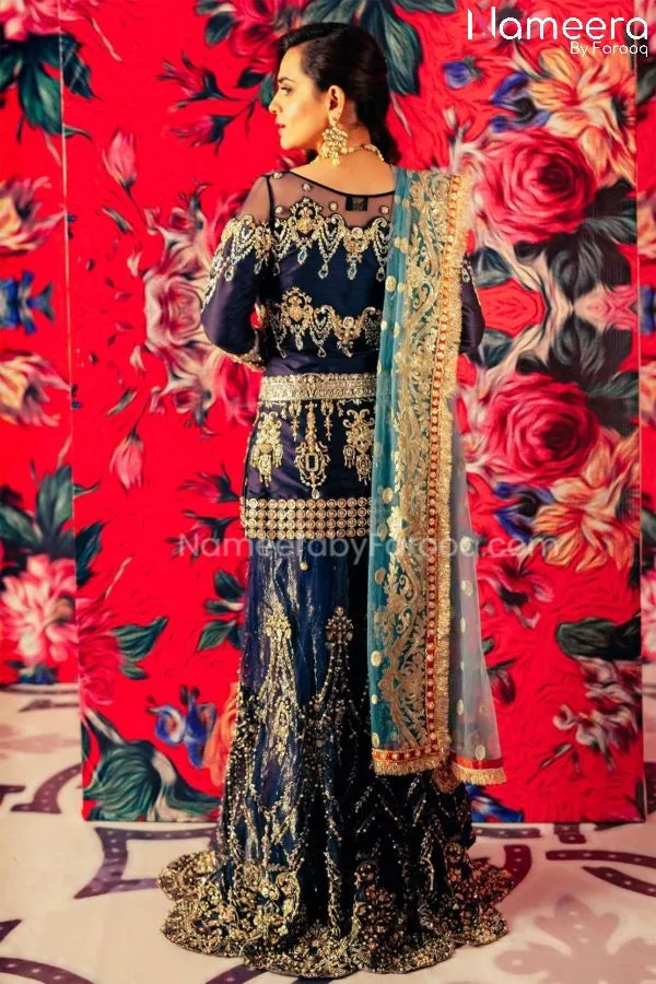 Trendy Pakistani Gharara Wedding Party Dress 2021 #PN40
