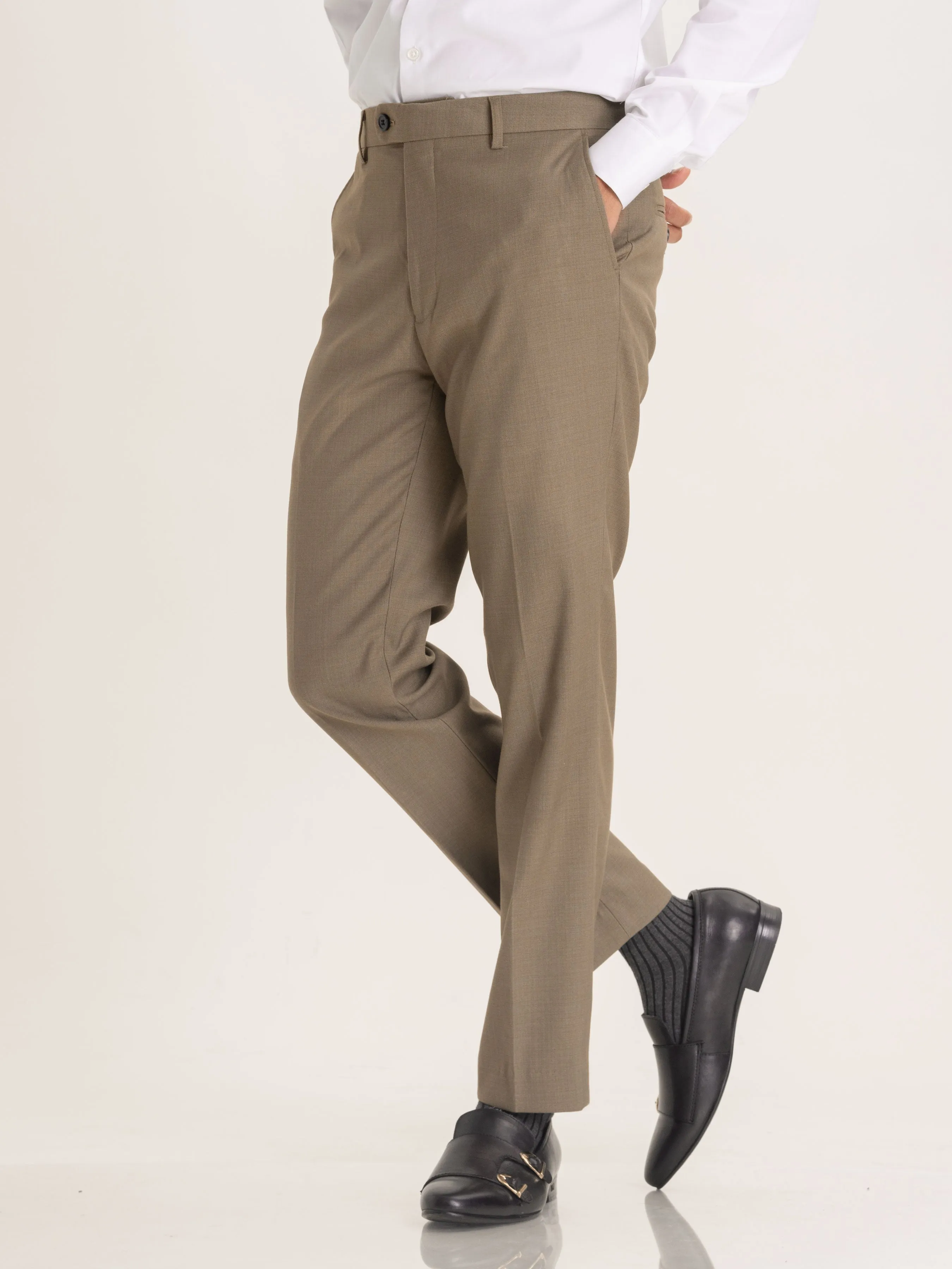 Trousers With Belt Loop -  Khakis Plain (Slim Straight)