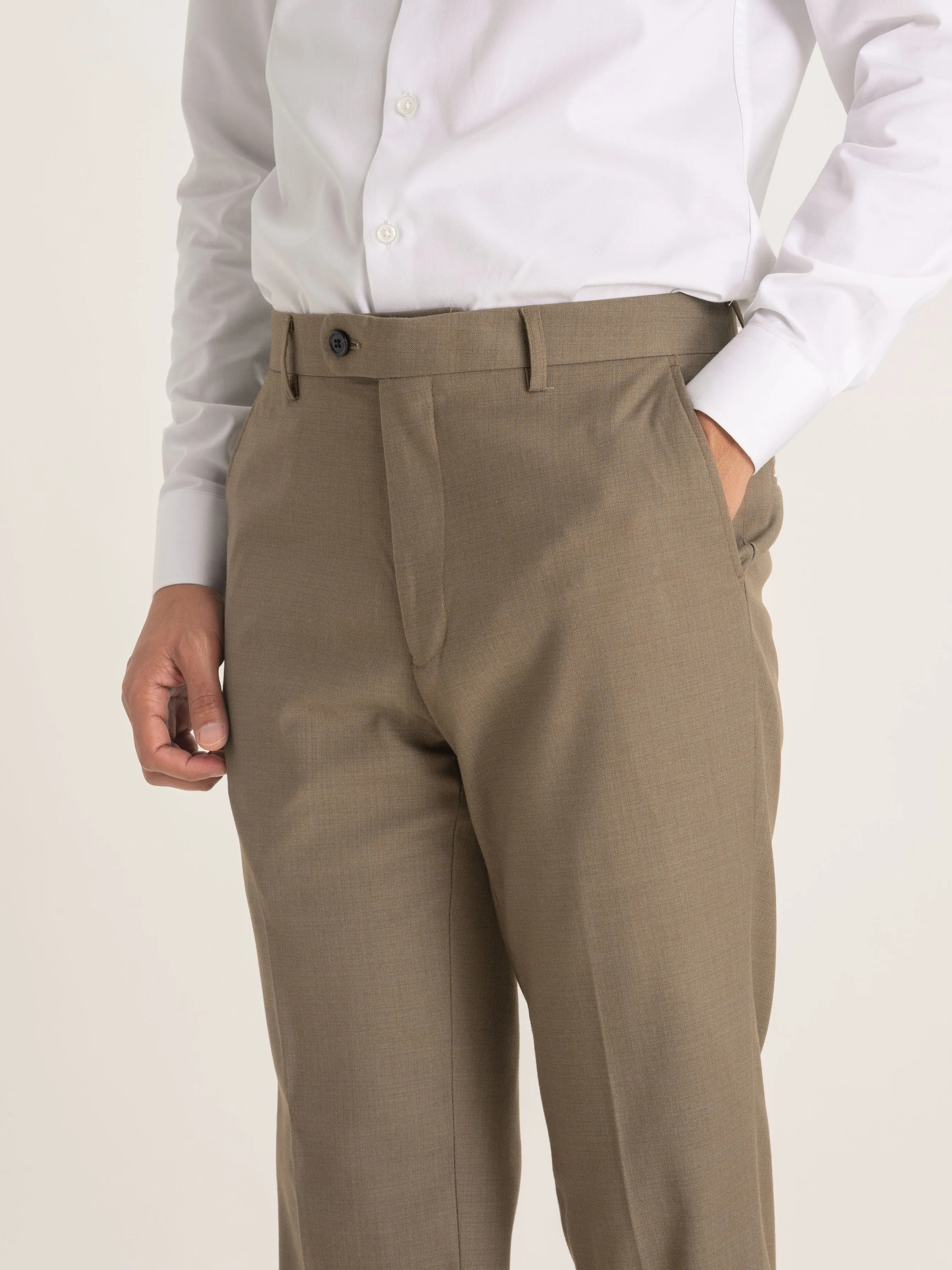 Trousers With Belt Loop -  Khakis Plain (Slim Straight)