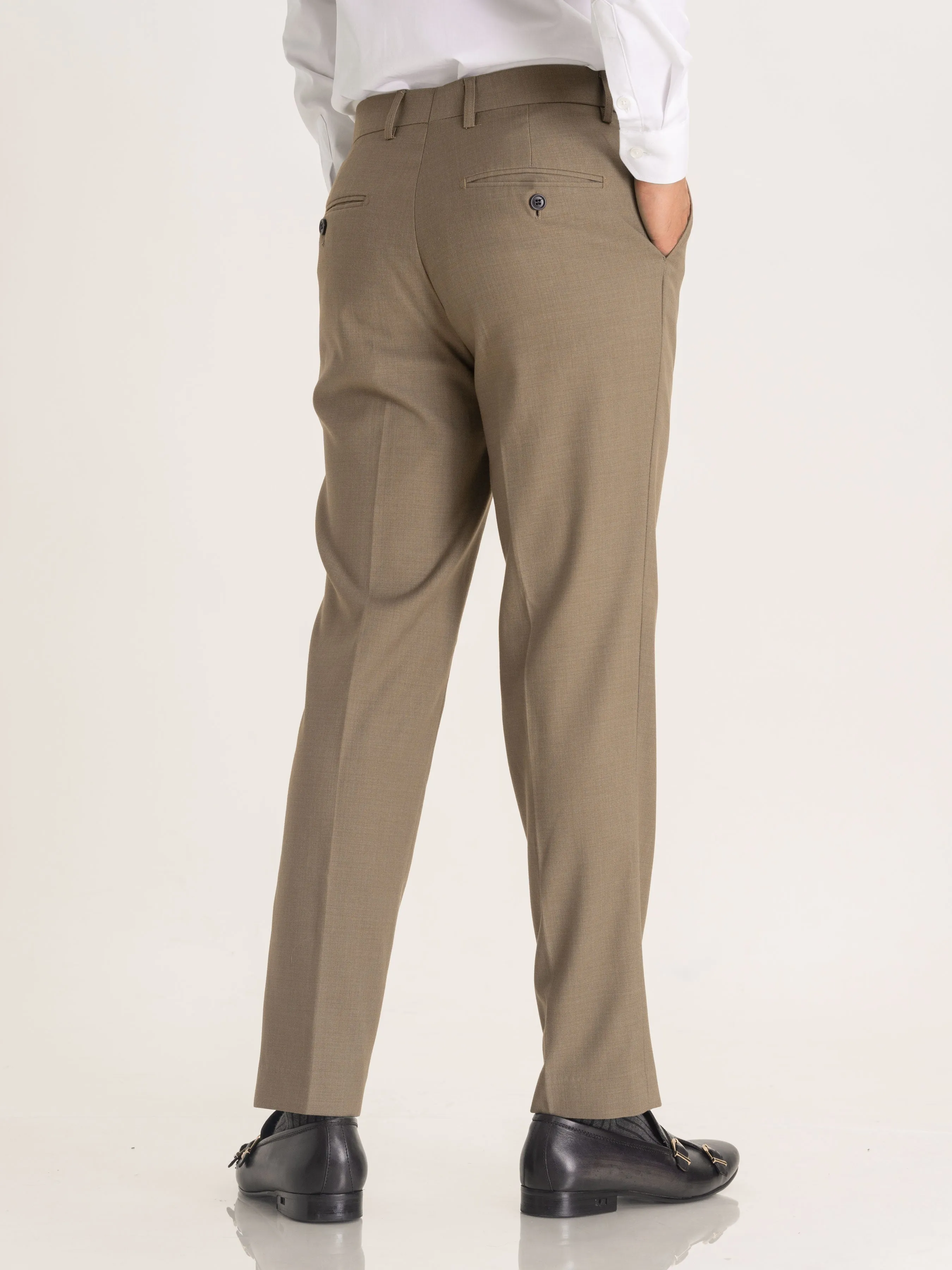 Trousers With Belt Loop -  Khakis Plain (Slim Straight)