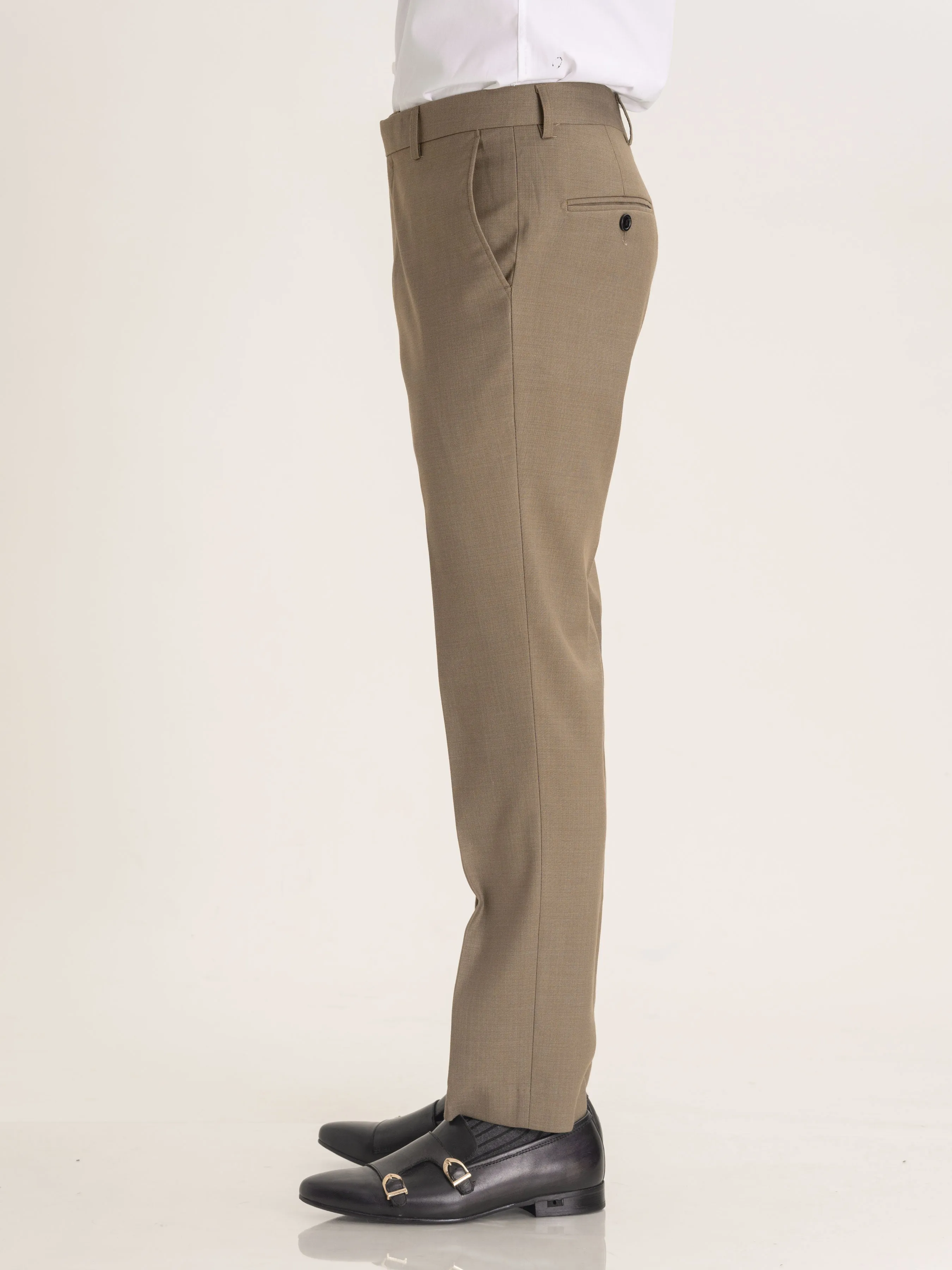 Trousers With Belt Loop -  Khakis Plain (Slim Straight)