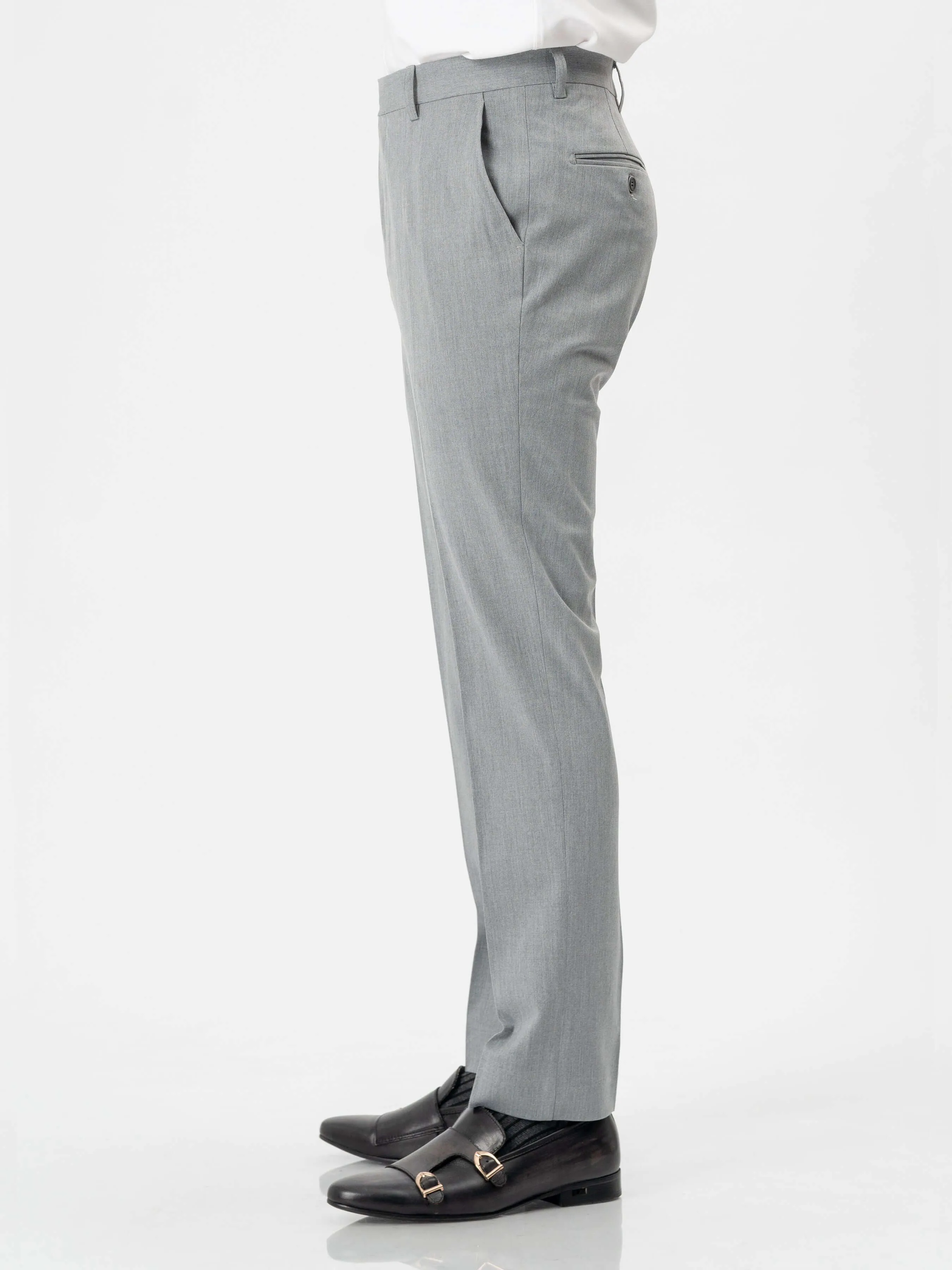 Trousers With Belt Loop - Light Grey (Slim Straight)