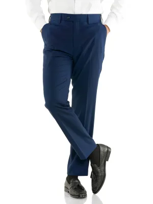 Trousers With Belt Loop - Royal Blue Plain (Slim Straight)