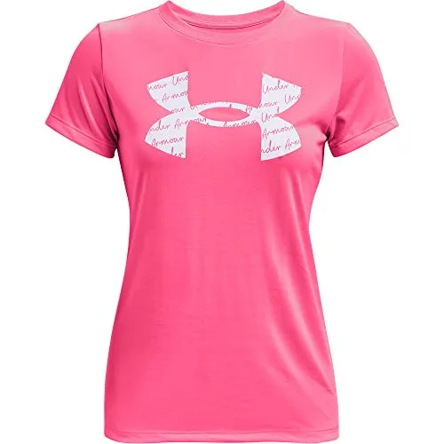 Under Armour Women's Tech Solid Big Logo Short-Sleeve Crew Neck T-Shirt , Cerise (653)/White , X-Small