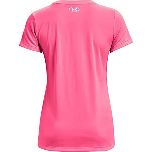 Under Armour Women's Tech Solid Big Logo Short-Sleeve Crew Neck T-Shirt , Cerise (653)/White , X-Small