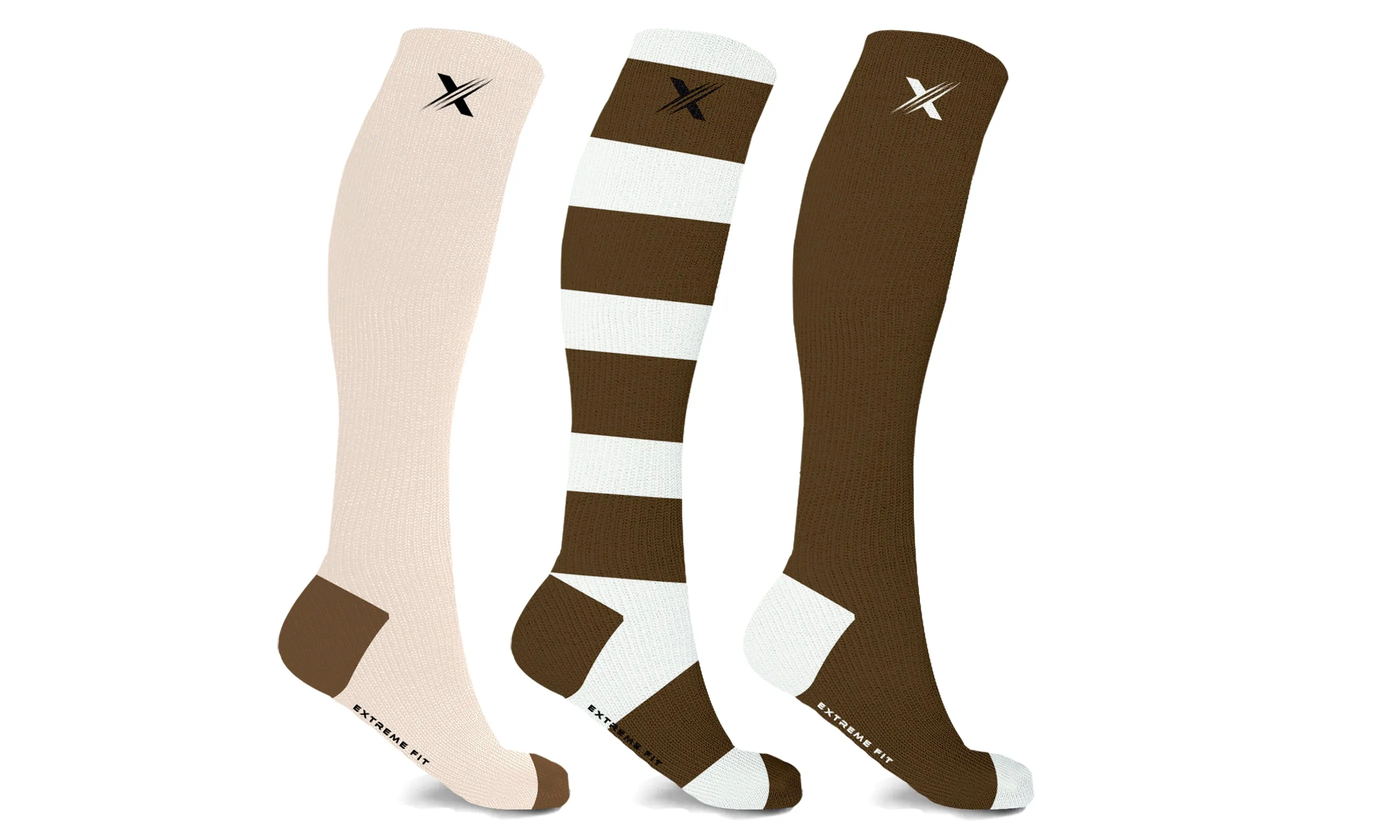 Unisex Sports Knee High Compression Socks (3-Pairs)