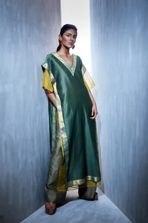 Urvashi Kaur   I   Chanderi Silk Wide Leg Pants