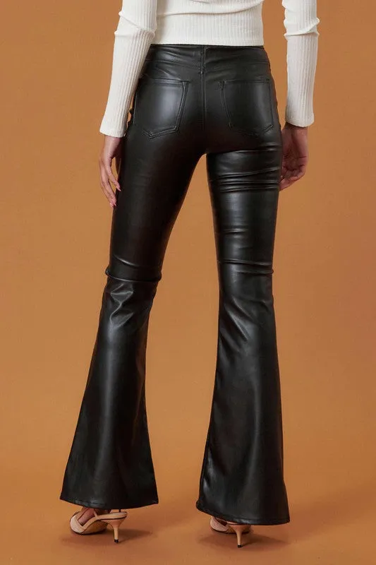 Vibrant M.i.U High Waisted Vegan Leather Flare