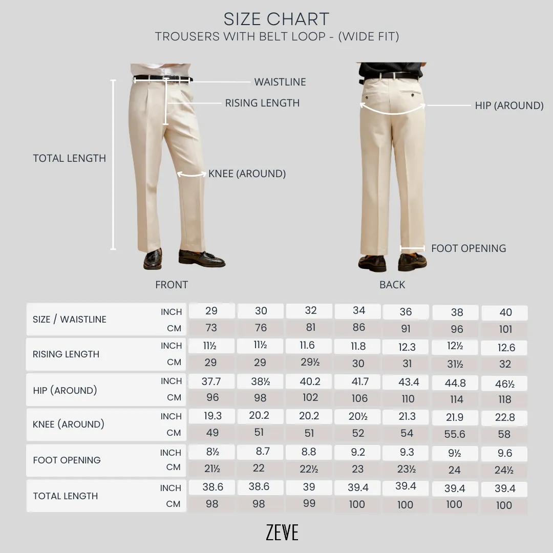 Vicolo Trousers With Belt Loop - Khakis Plain (Wide Fit)