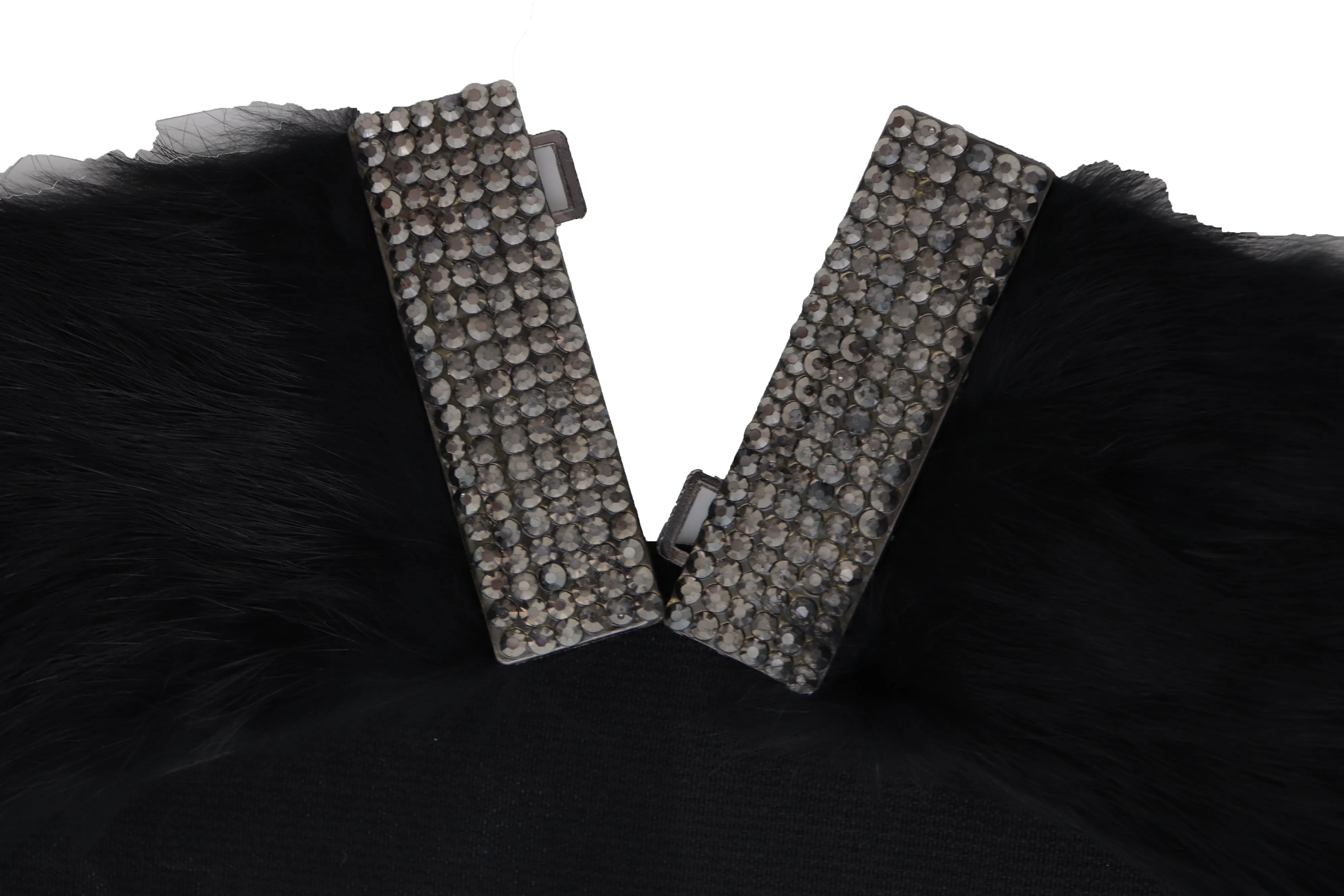 Women Black Wide Elastic Hip Waist Fashion Belt Faux Fur Fancy Style Size M L