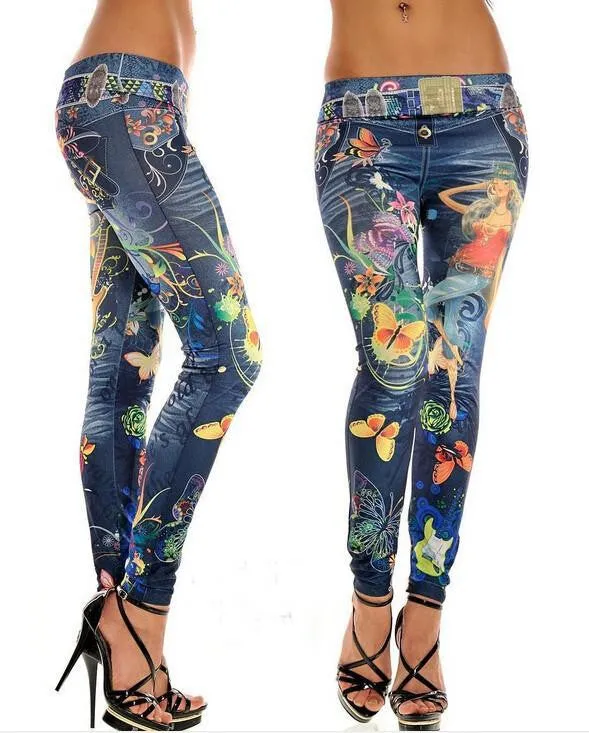Women Leggings Jeggings Pants Women Leopard Belt Colorful Printed Leggings