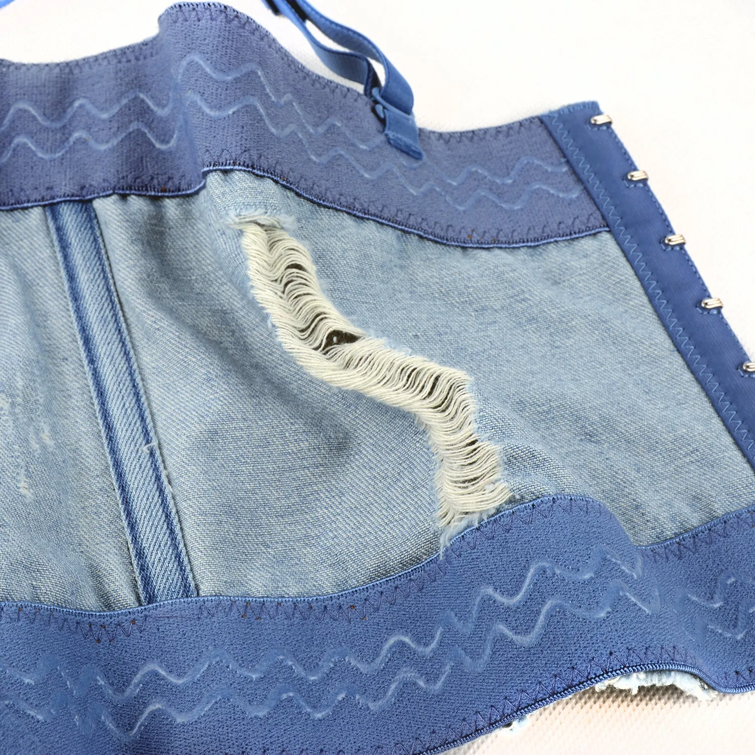 Women's Deium Bustier Crop Top Jean Corset Top