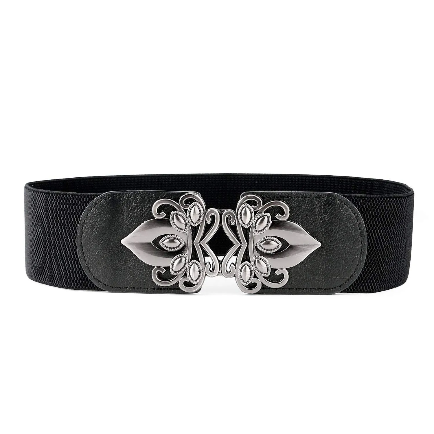Women's Fashion Vintage Wide Elastic Stretch Adjustable Waist Cinch Belt by JASGOOD