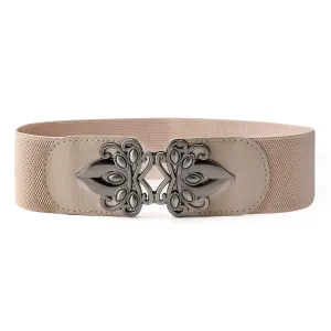 Women's Fashion Vintage Wide Elastic Stretch Adjustable Waist Cinch Belt by JASGOOD