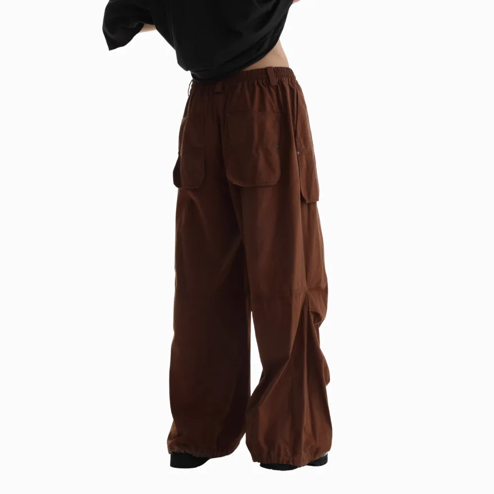 Women's Retro Fashion Solid Color Cargo Pants