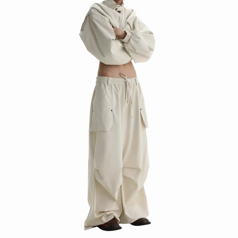 Women's Retro Fashion Solid Color Cargo Pants