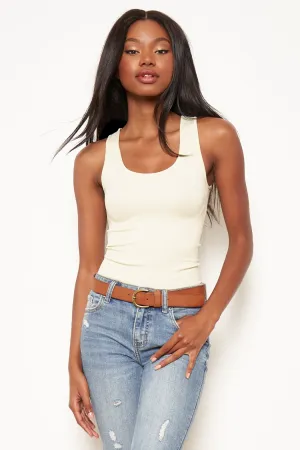 Women's Sugar Lips | Original Seamless Ribbed Tank Top | Ivory