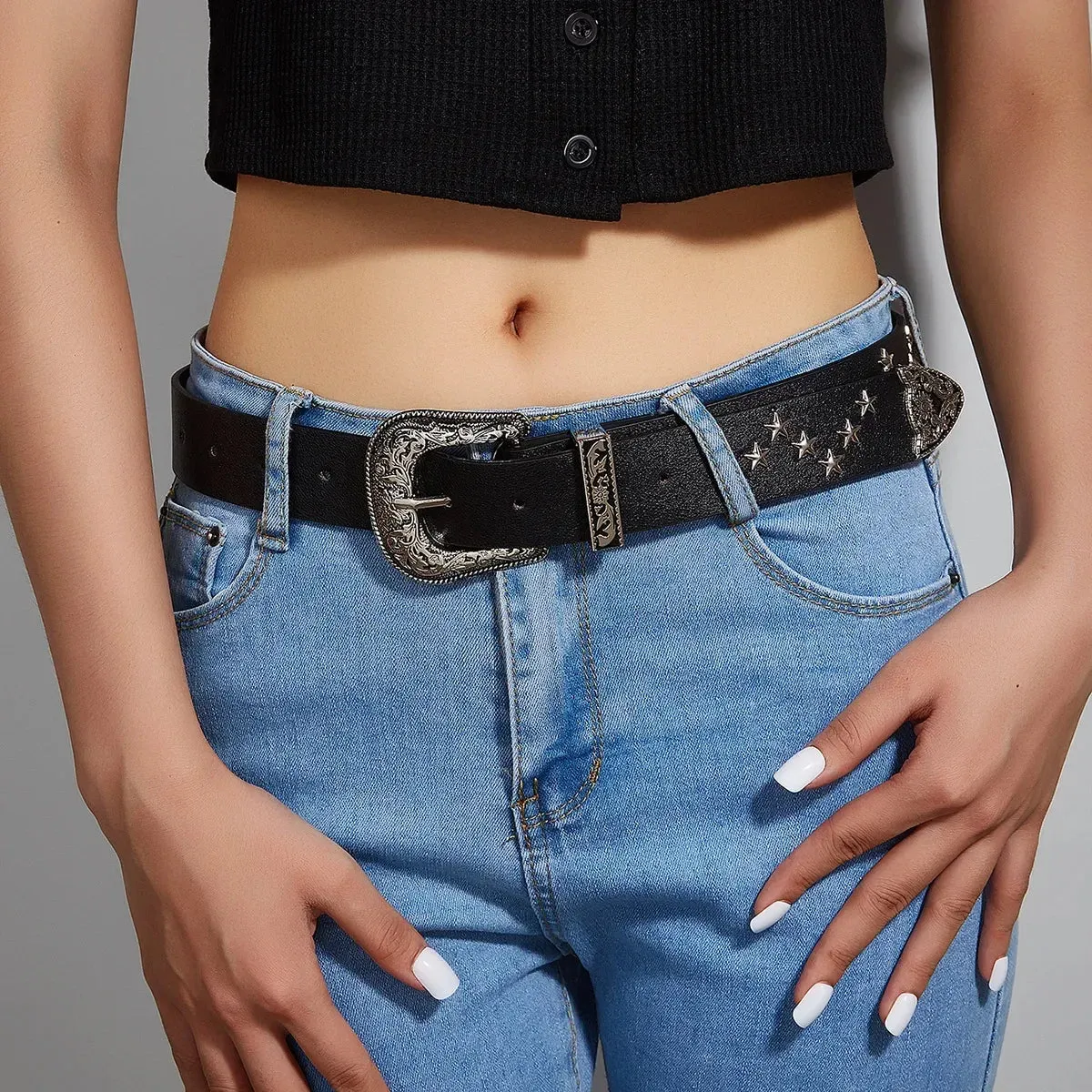 Y2K Vintage Star Rivet Belt