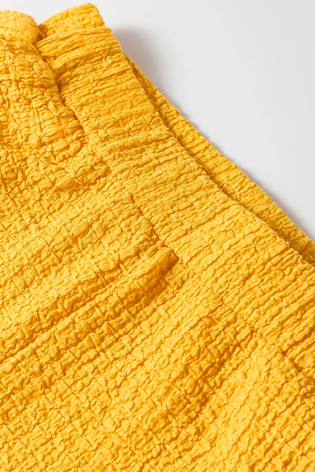 Yellow U Neck Tank Top and Wide Leg Pants Set