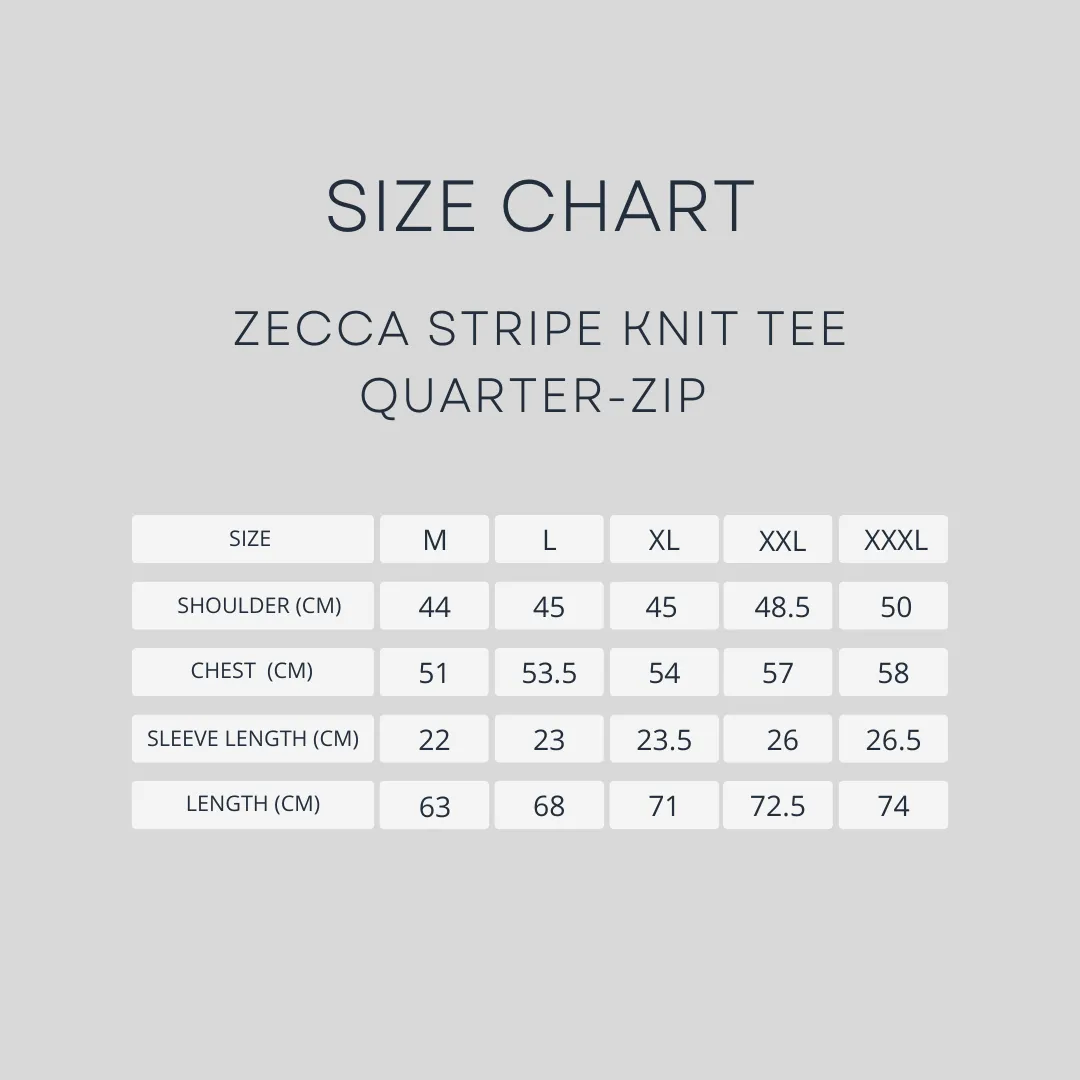 Zecca Stripe Knit Tee - Black Quarter-Zip