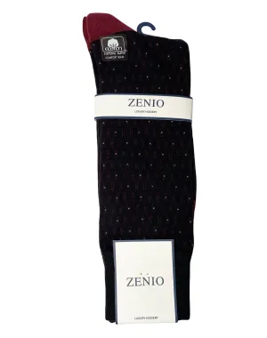 Zenio Gio Dot Patterned Socks - Black & Red