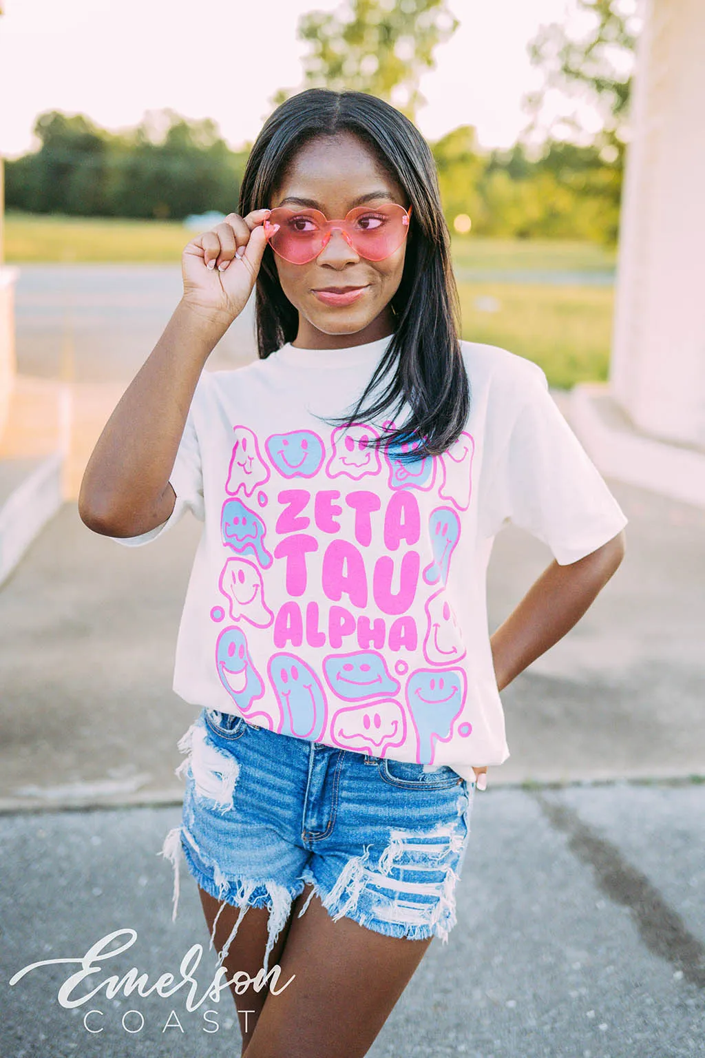 Zeta Tau Alpha PR Smiley Face Tee