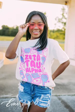 Zeta Tau Alpha PR Smiley Face Tee