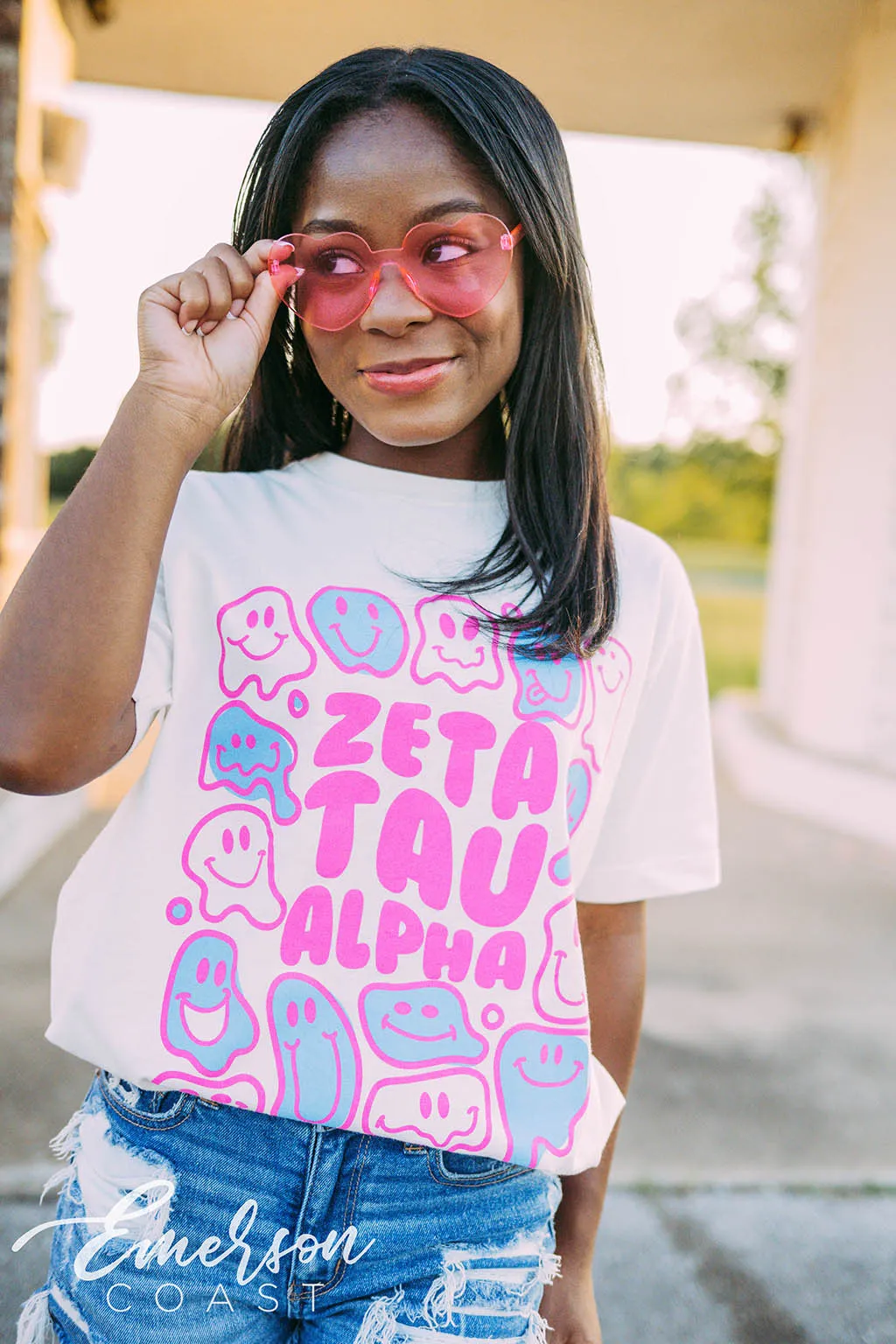 Zeta Tau Alpha PR Smiley Face Tee