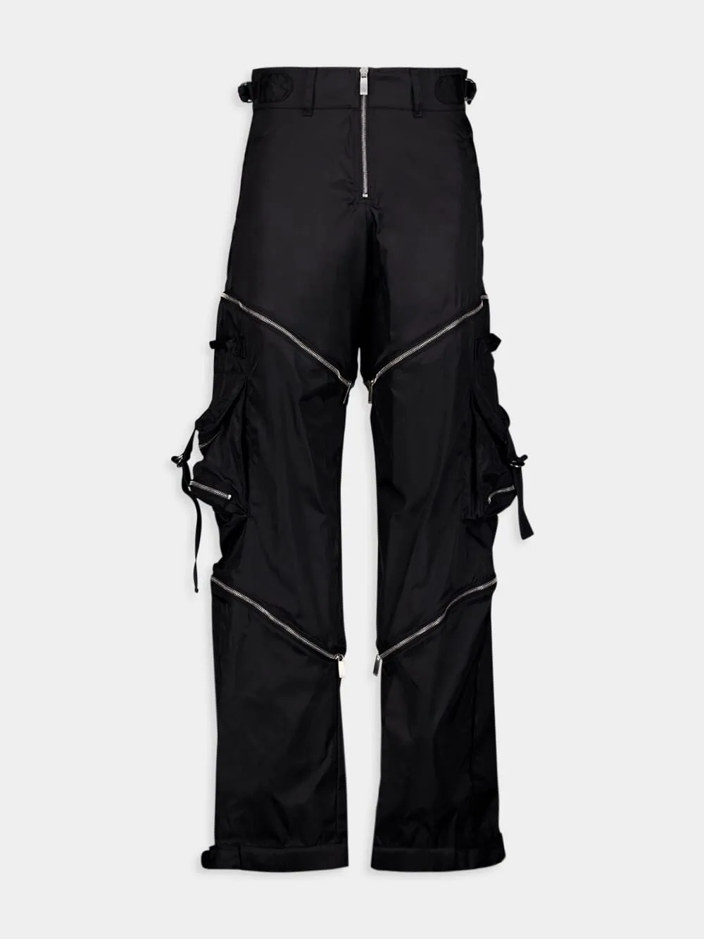 Zip Mid-Rise Cargo Pants