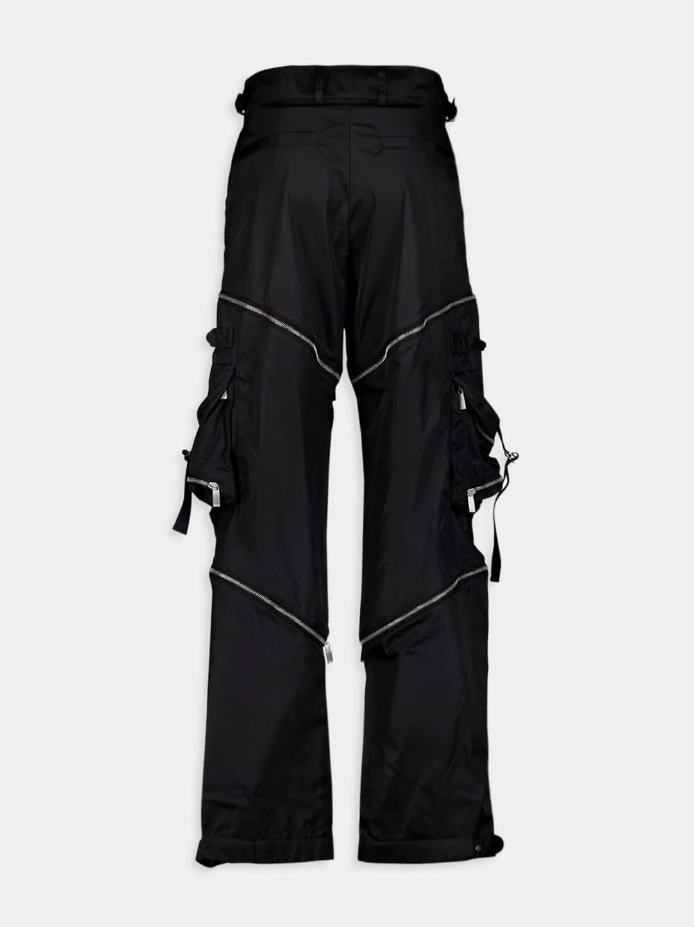 Zip Mid-Rise Cargo Pants