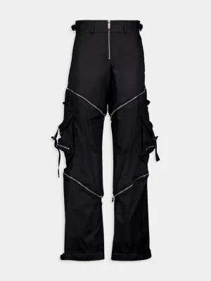 Zip Mid-Rise Cargo Pants