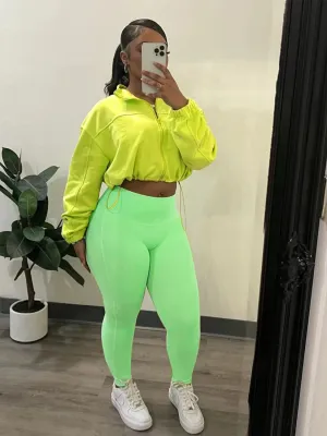 Zipper elastic  two-piece set