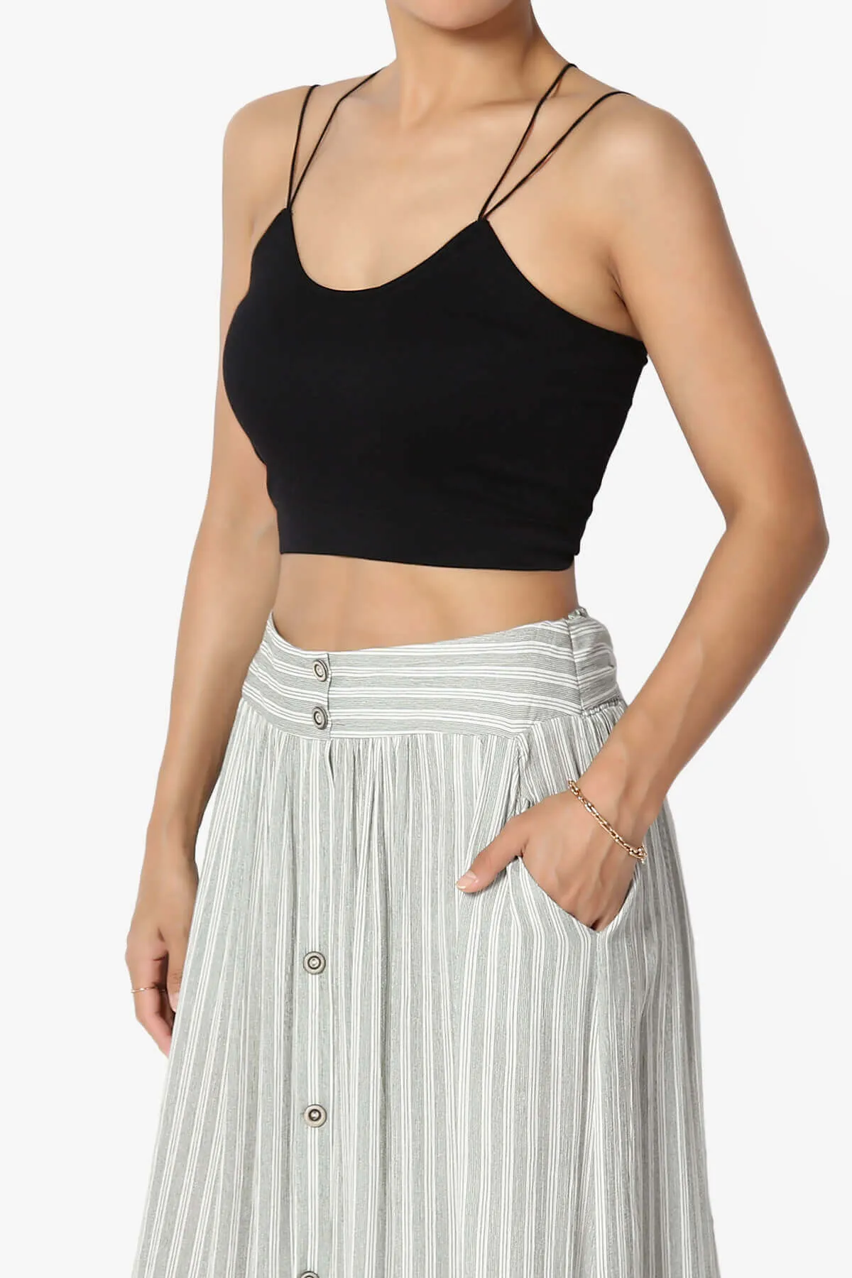 Zippy Skinny Strap Ribbed Seamless Bra Cami
