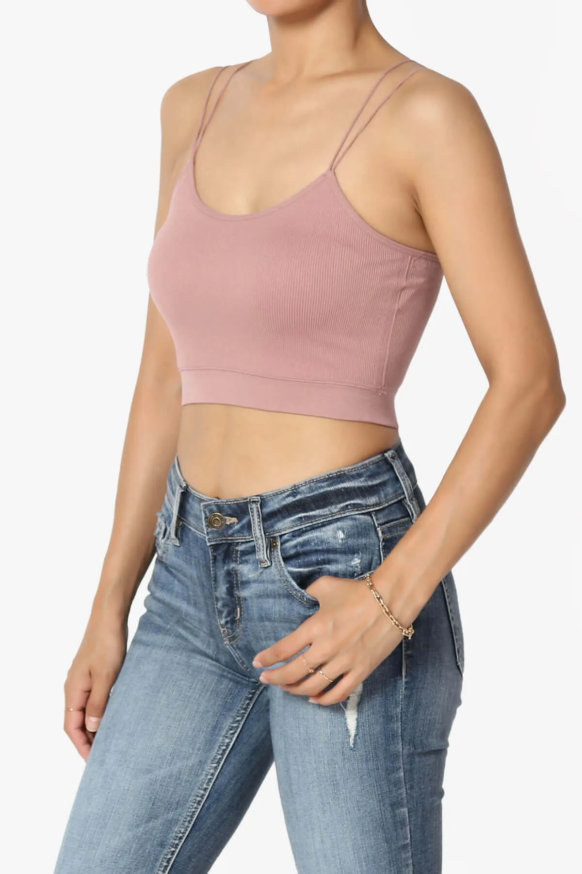 Zippy Skinny Strap Ribbed Seamless Bra Cami