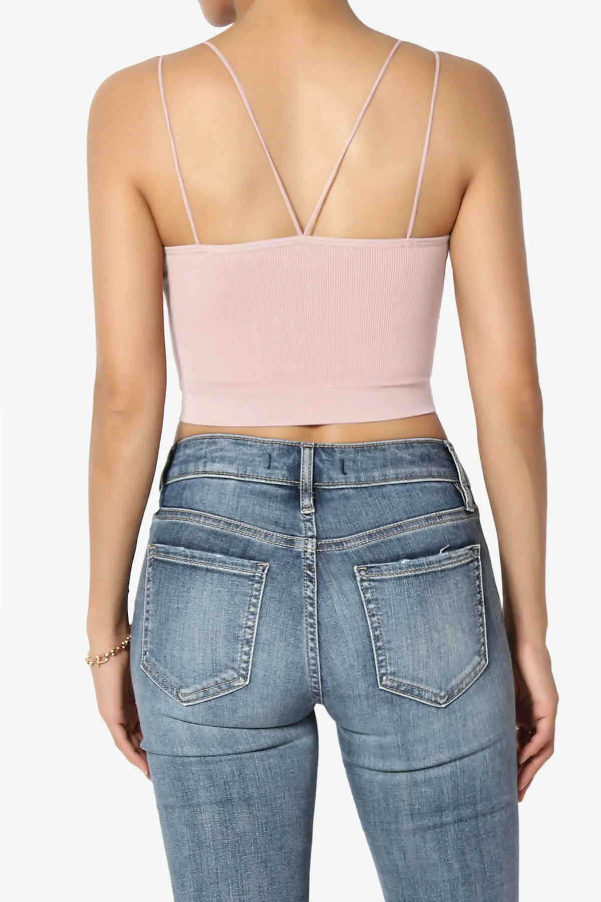 Zippy Skinny Strap Ribbed Seamless Bra Cami