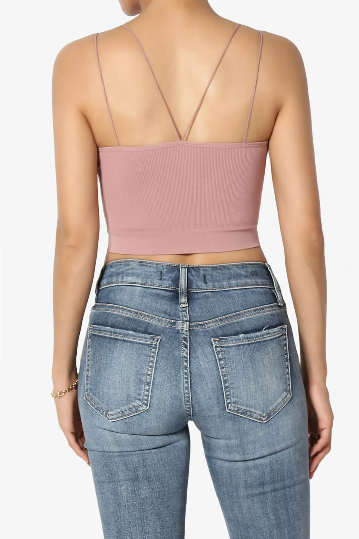 Zippy Skinny Strap Ribbed Seamless Bra Cami